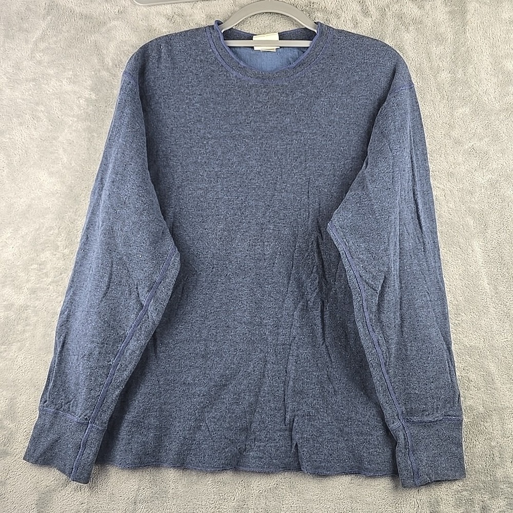 Vintage LL Bean‎ Sweater Mens Large Regular Blue Wool Blend Long Sleeve ODBF7
